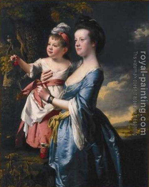Joseph Wright Of Derby : Portrait of Sarah Carver and her daughter Sarah